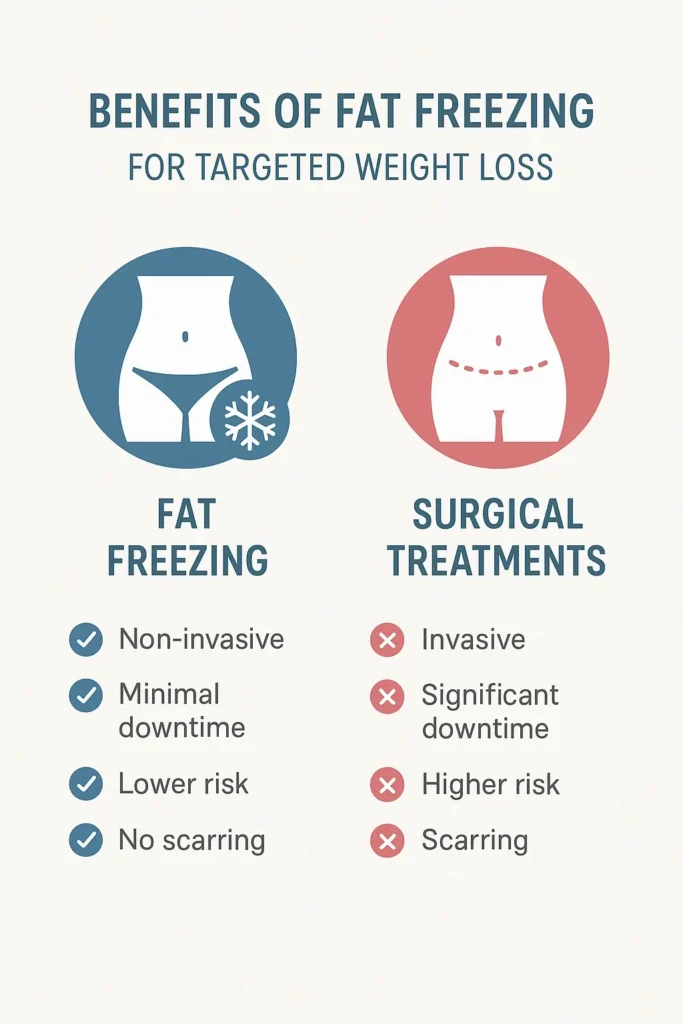 graphic showing the benefits of fat freezing Barnet